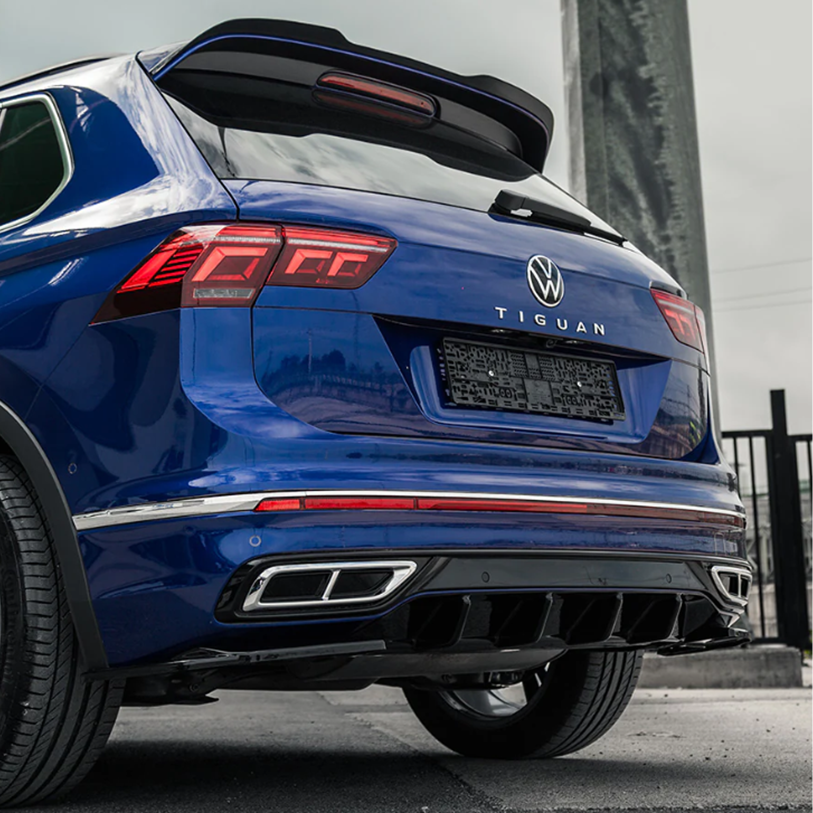 Vw Tiguan R-Line 2020-2024 Rear Side Splitters In Gloss Black